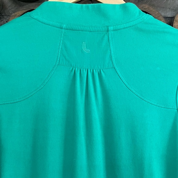 Lole Tunic Shirt Dress Mini Green V Neck Draw String Waist Short Sleeve - Picture 4 of 13